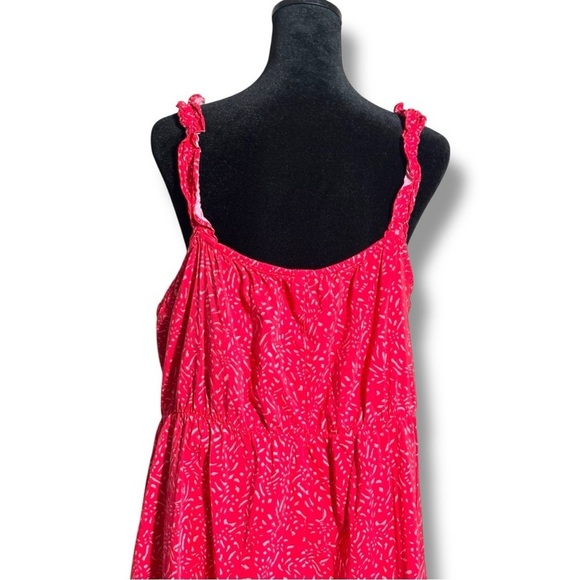 Banana Republic Casual Sleeveless Tiered Flowy Red Mini Dress with Ruffle Straps - Picture 7 of 16